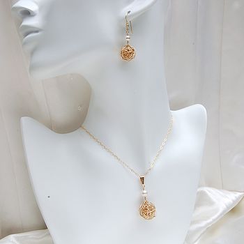 14ct Gold Filled Bird's Nest & Pearl Earrings By IndiviJewels ...