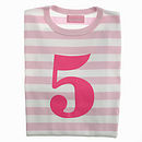 age/number kids t shirt pale pink and white by bob & blossom ...