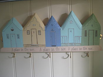 Five Beach Huts Key Holder/Hanging Decoration, 4 of 9