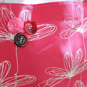 Pink Etched Floral Apron, 4 of 9