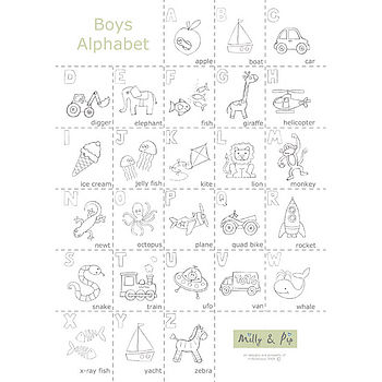 Personalised Boys Alphabet Embroidered Picture Gift, 4 of 12