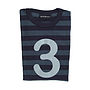 Vintage Blue + Navy Striped Number/Age T Shirt, thumbnail 4 of 6