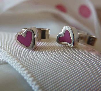 Silver Tiny Heart Stud Earrings, 2 of 4
