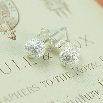 Frosted Sterling Silver Stud Earrings, 4 of 5