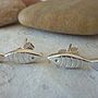 Silver Fish Stud Earrings, thumbnail 2 of 4