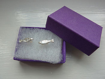 Silver Fish Stud Earrings, 3 of 4