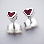 Silver Tiny Heart Stud Earrings, thumbnail 1 of 4