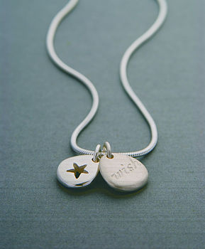 Wish Pebble Star Snake Necklace, 2 of 4