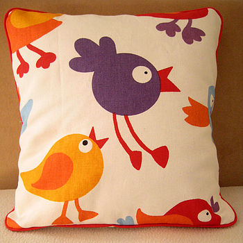 Birds Mini Scatter Cushion With Dotty Back, 3 of 5