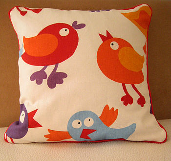 Birds Mini Scatter Cushion With Dotty Back, 4 of 5