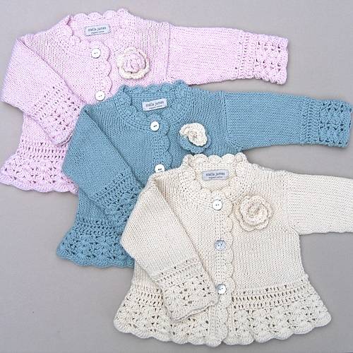 Handmade Organic Cotton Baby Crochet Frill Cardigan By Stella James ...