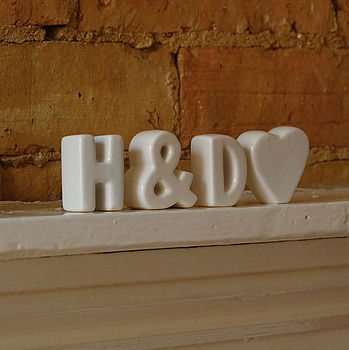 Personalised Ceramic Initials With Heart, 6 of 6
