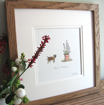 Border Terrier Personalised Hand Finished Art Print, 2 of 4