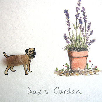 Border Terrier Personalised Hand Finished Art Print, 3 of 4