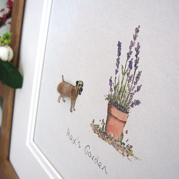 Border Terrier Personalised Hand Finished Art Print, 4 of 4