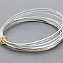 Ripple Multi Silver Bangle With 18ct Gold, thumbnail 8 of 11