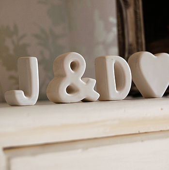 Personalised Ceramic Initials With Heart, 5 of 6