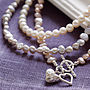Silver And Pearl Hearts Necklace, thumbnail 1 of 4