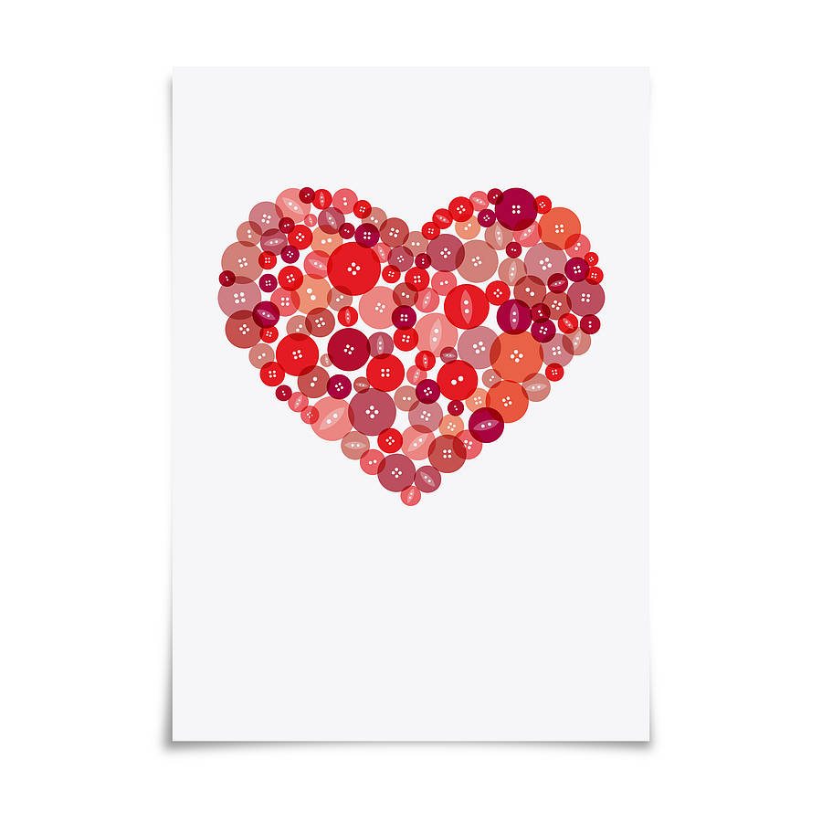 Download Button Heart Print By Dig The Earth | notonthehighstreet.com