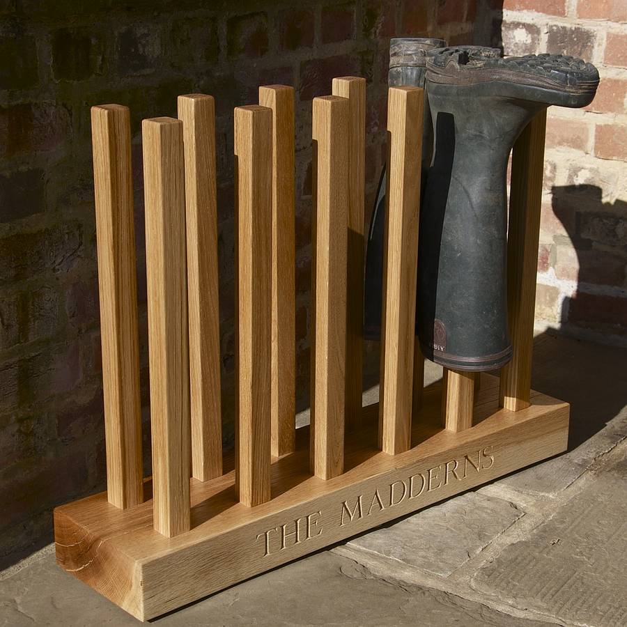 personalised welly boot rack