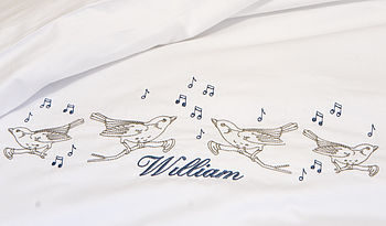 Personalised Embroidered Bird Bedding, 3 of 4