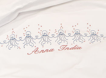 Personalised Embroidered Octopus Bedding, 2 of 3