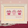 Personalised Embroidered Cupcakes Artwork, thumbnail 1 of 2
