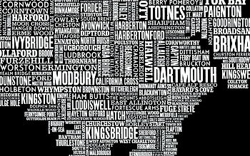 South Devon Type Map Print Slate, 4 of 5