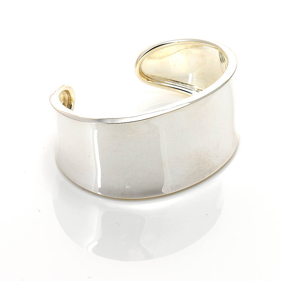 Sterling Silver Tapered Half Cuff By Argent of London ...