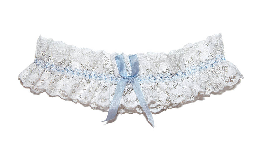 Lucille Vintage Ivory Lace Silk Bow Wedding Garter By Little Love ...