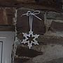 Porcelain Mother Of Pearl Snowflake Christmas decoration, thumbnail 3 of 5