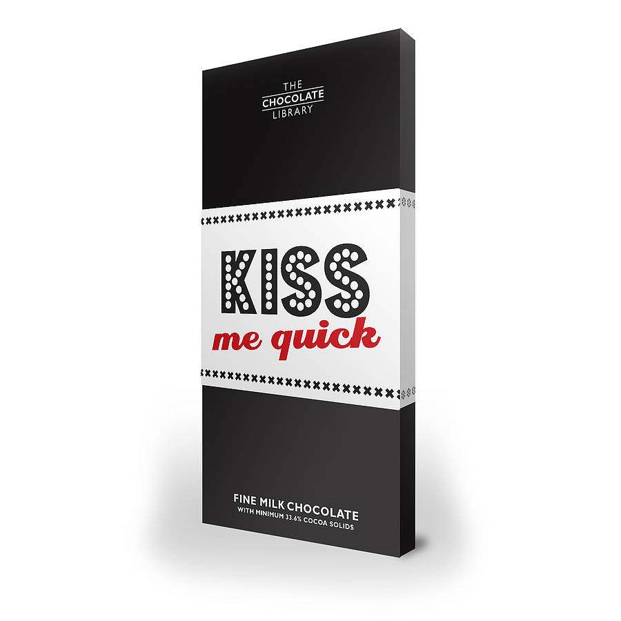 Kiss Me Quick Personalised Chocolate Bar By Quirky Chocolate