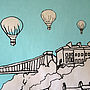 Bristol Tea Towel 'Clifton Balloons' Aqua, thumbnail 2 of 2
