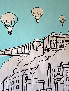 Bristol Tea Towel 'Clifton Balloons' Aqua, 2 of 2