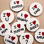 'I Love…' Embroidered Personalised Badge, thumbnail 9 of 10