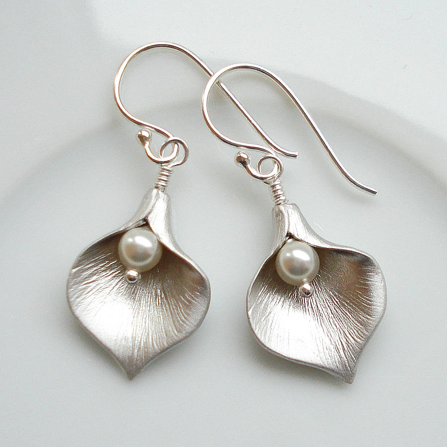 calla lily earrings by mia belle | notonthehighstreet.com