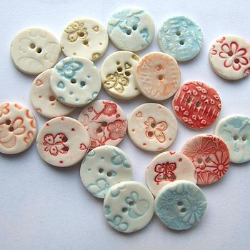 Five Porcelain Round Buttons, 3 of 3