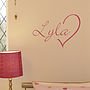 Personalised Name Heart Wall Sticker, thumbnail 2 of 5
