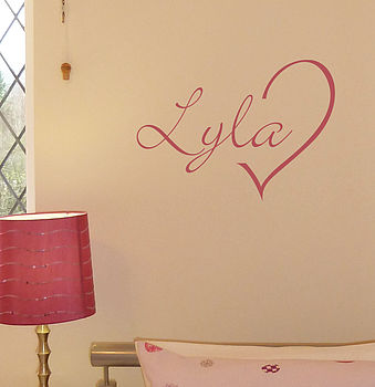 Personalised Name Heart Wall Sticker, 2 of 5