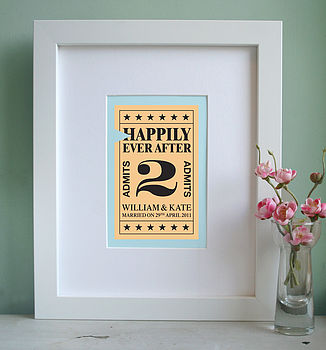 Personalised 'Ticket To Marriage' Print, 5 of 8