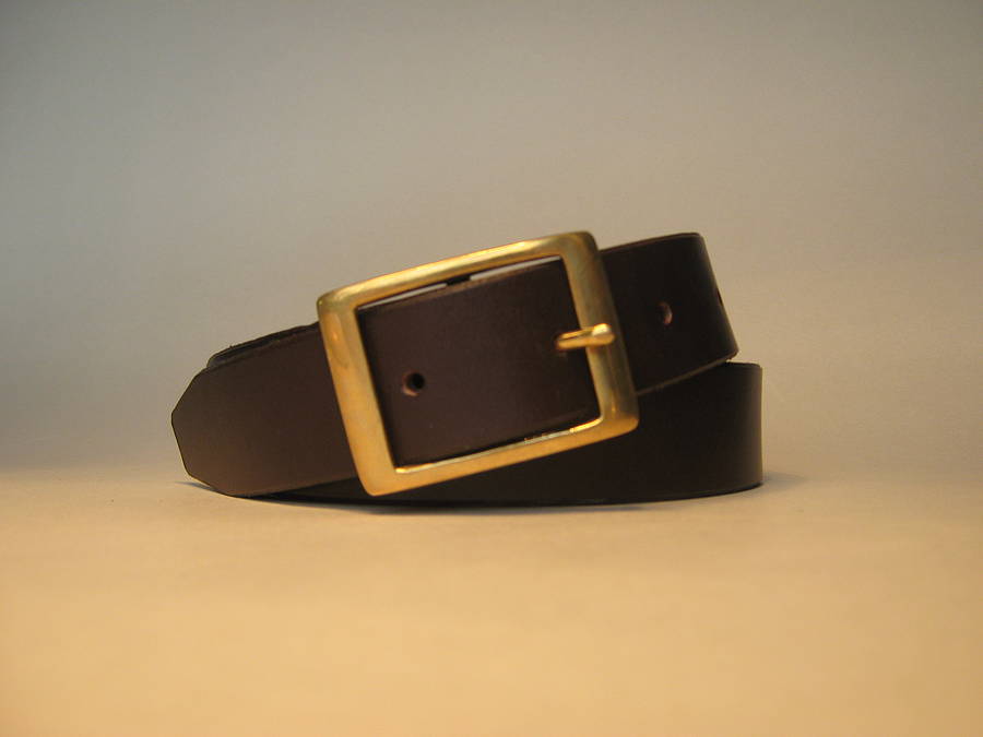 Dark Brown Leather Handmade Belt, 1 of 5