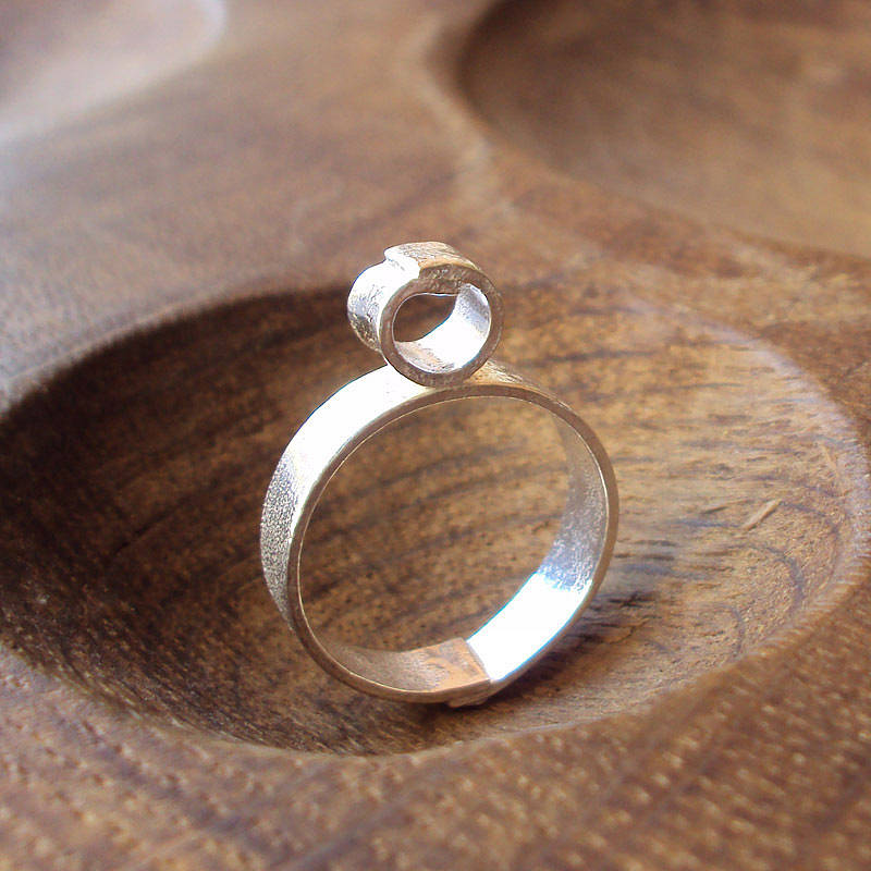 Silver Double Loop Ring By Laura Creer