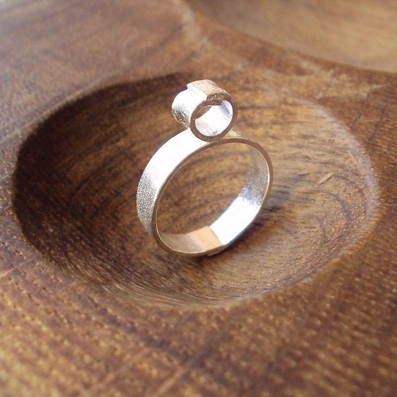 Silver Double Loop Ring By Laura Creer