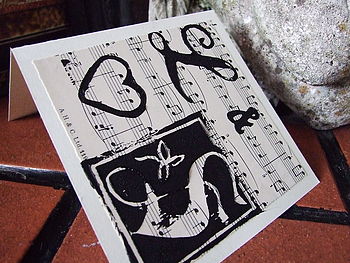 Personalised Initials Card On Vintage Music, 4 of 6