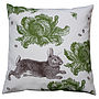Rabbit And Cabbage Cotton Cushion, thumbnail 1 of 2
