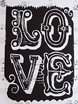 Handprinted Vintage Sheet Music Love Print, 5 of 7