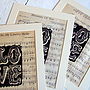 Handprinted Vintage Sheet Music Love Print, thumbnail 6 of 7