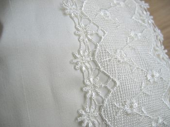 Christening Bonnet With Lace Trim, 3 of 5
