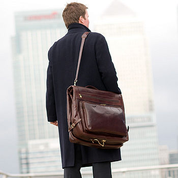 Finest Italian Leather Suit Carrier. 'The Rovello', 9 of 12