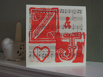 Personalised Initials Card On Vintage Music, 6 of 6